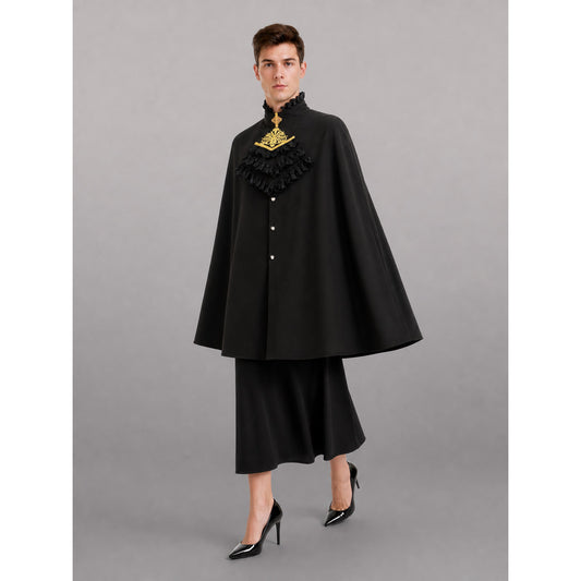 Gothic Shirt with Jabot and Gold Detailing