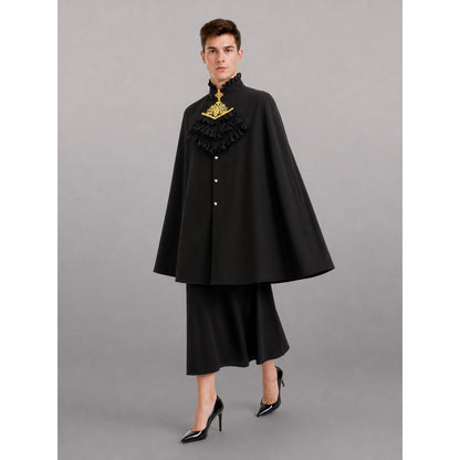 Gothic Shirt with Jabot and Gold Decor front view