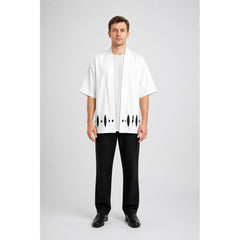 Bleach Cosplay Haori, White with Black Pattern