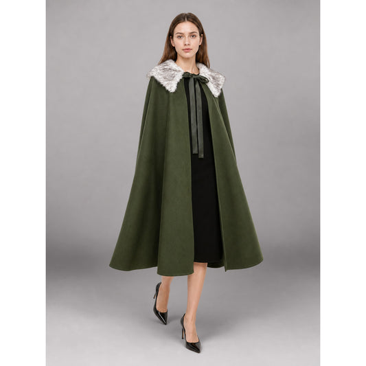 Dark Green Hooded Carnival Cloak