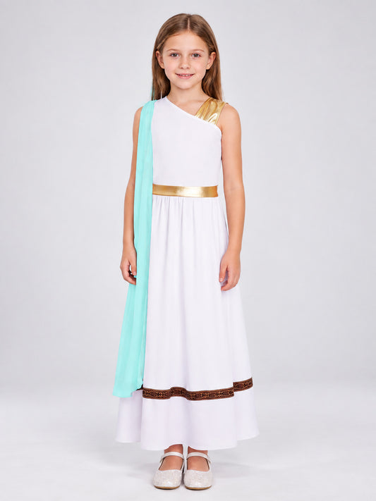 Carnival Dress with Turquoise Cape and Belt