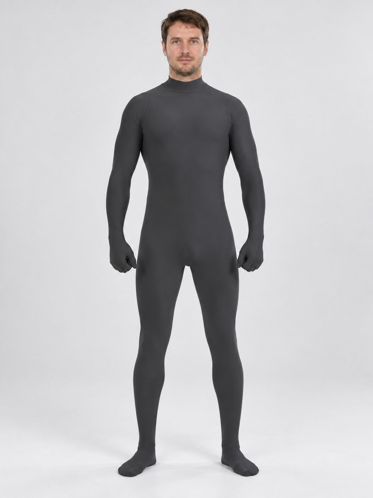 Fitted Black Jumpsuit with High Neck