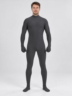 Fitted Black Jumpsuit with High Neck