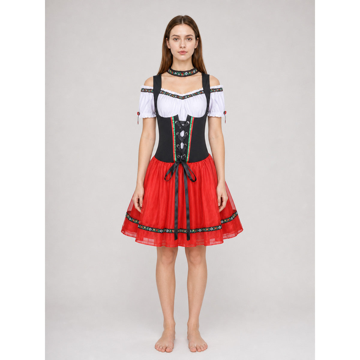 Historical Ethnic Costume: Dress and Headband on-model view