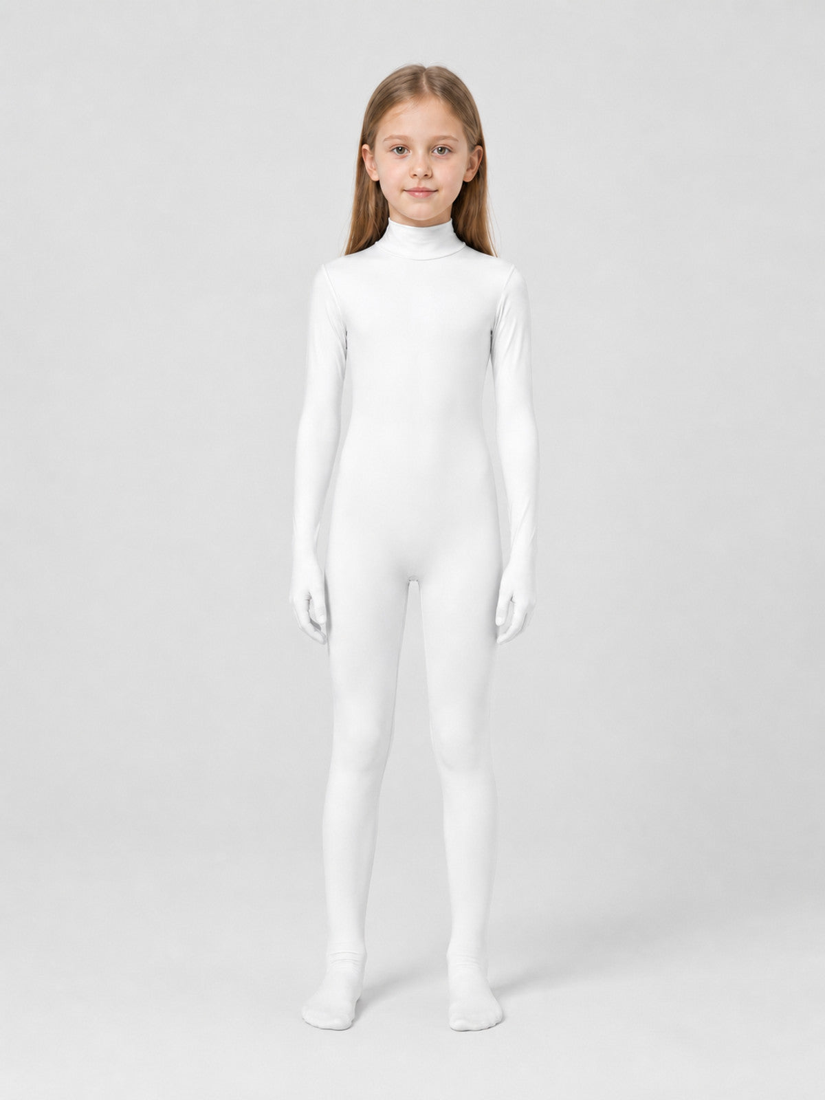 White Form-Fitting Unisex Halloween Jumpsuit on-model view