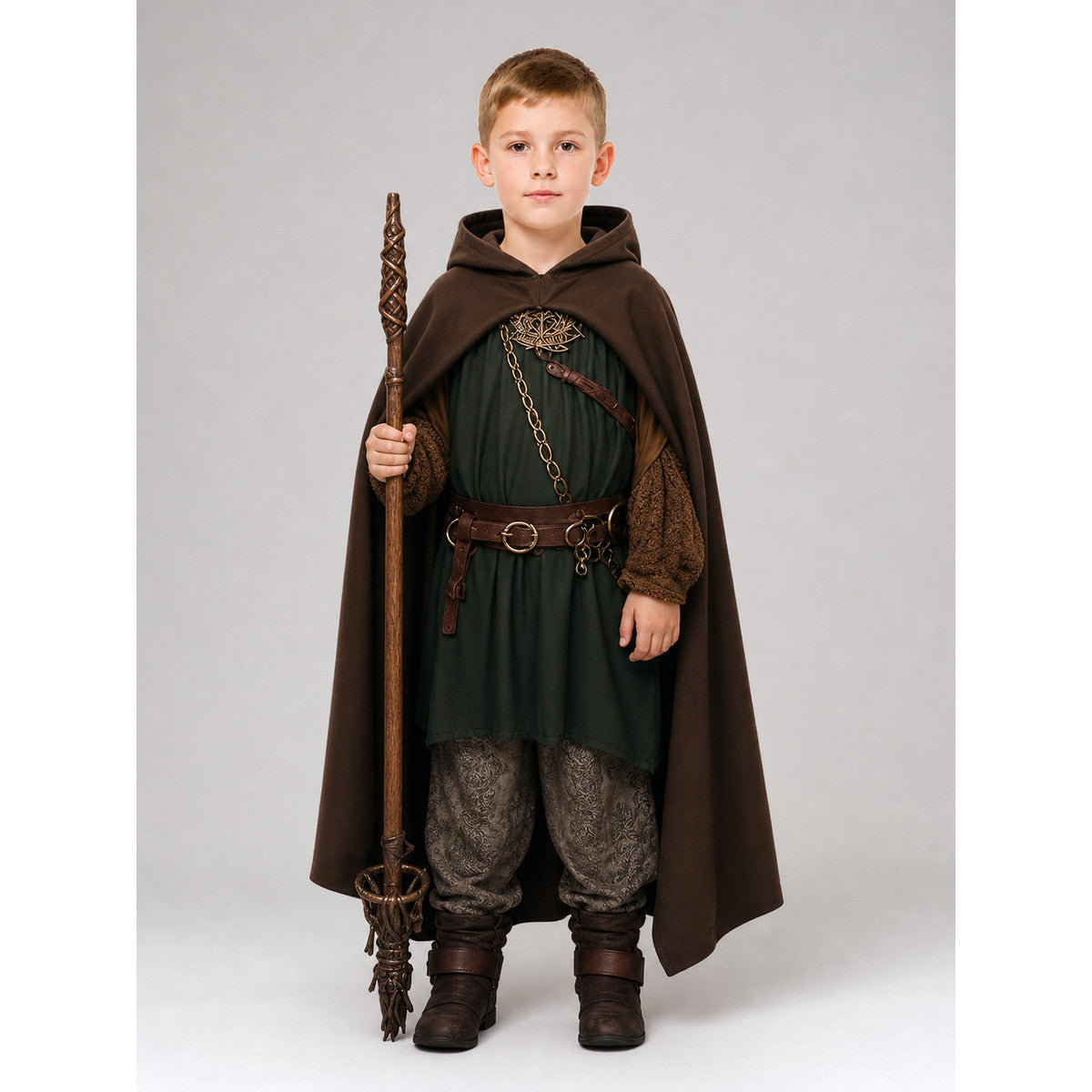 Medieval Hooded Costume, Cloak and Accessories