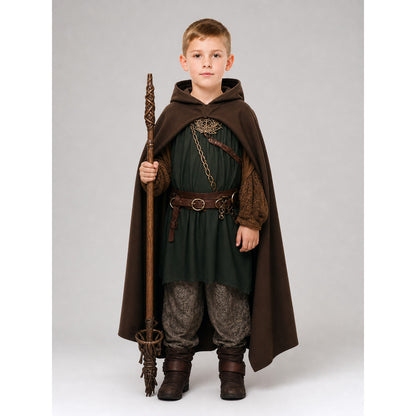 Medieval Hooded Costume, Cloak and Accessories