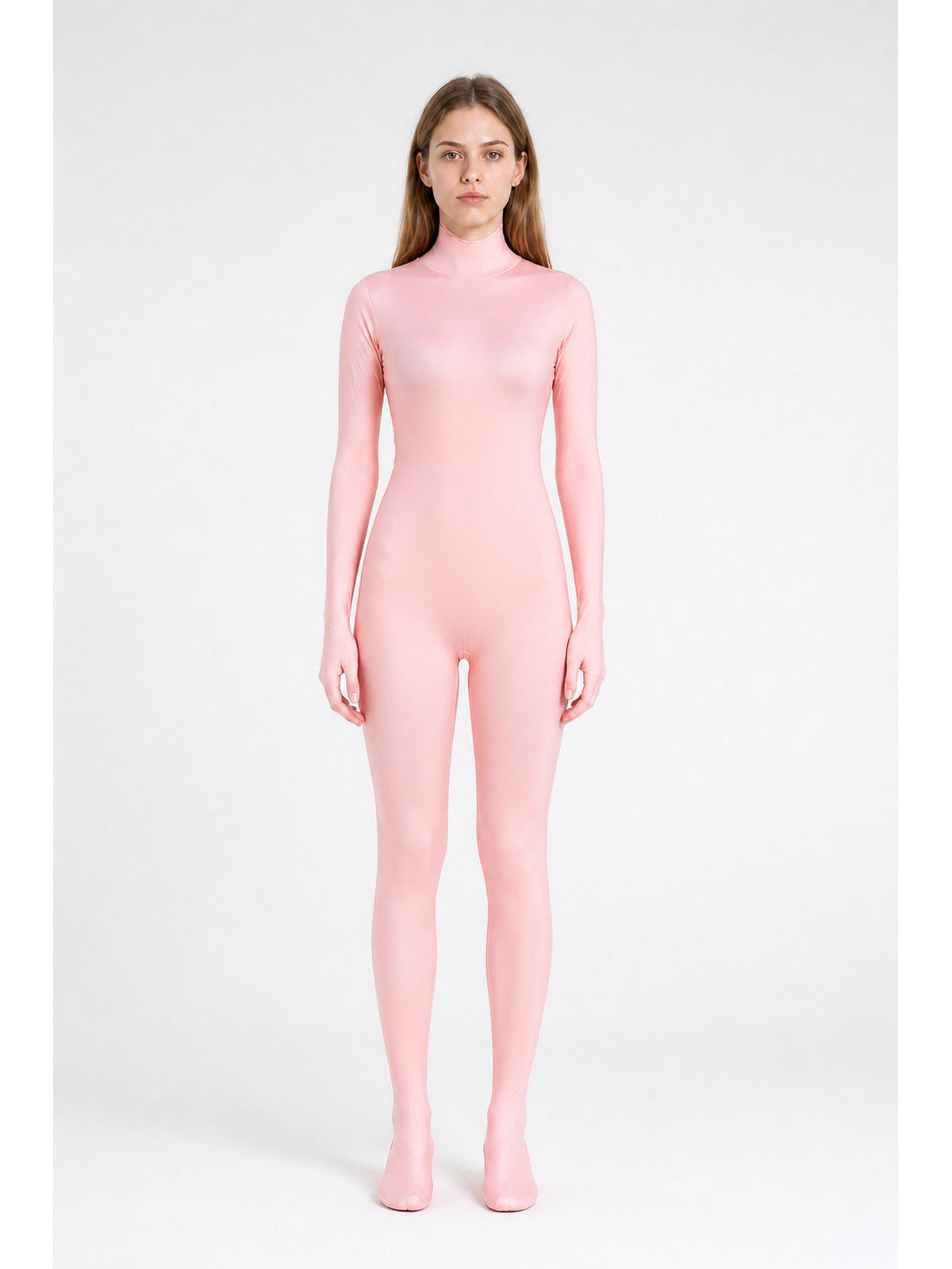 Pink Spandex Hooded Halloween Bodysuit main product view