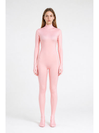 Pink Spandex Hooded Halloween Bodysuit main product view