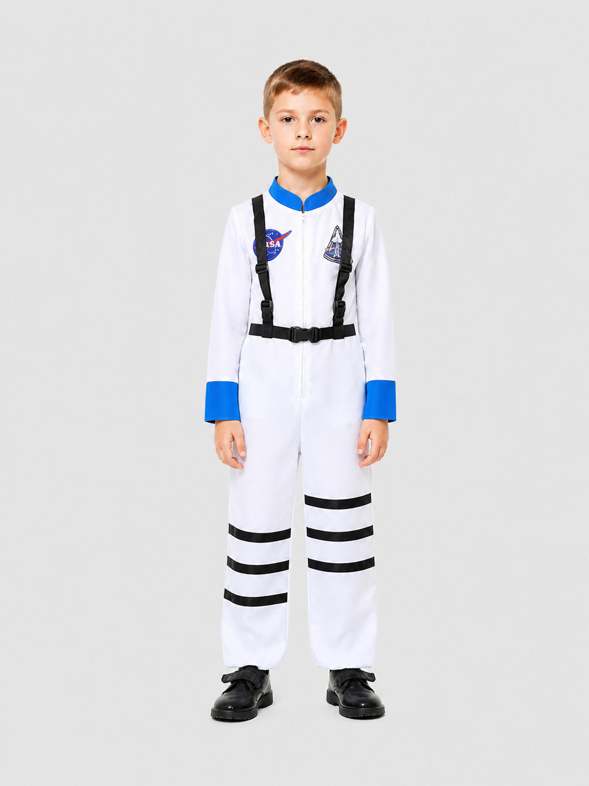 Astronaut Costume, White Cosplay Jumpsuit on-model view