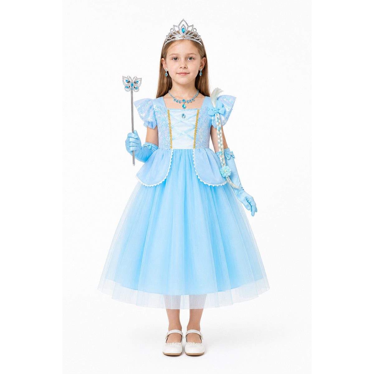 Blue Princess Ball Gown with Accessories main product view