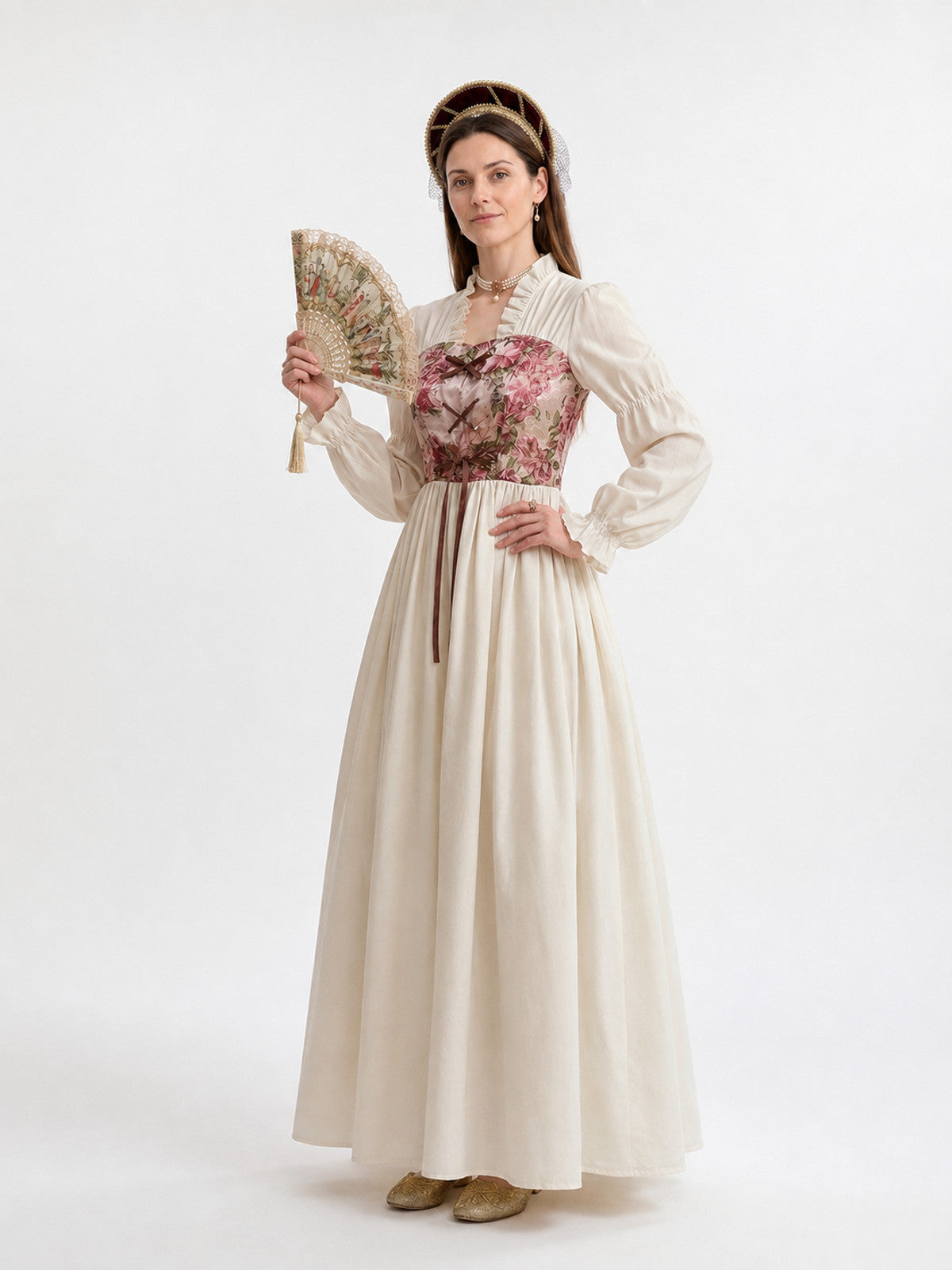 Red Medieval Lace-Up Cosplay Dress