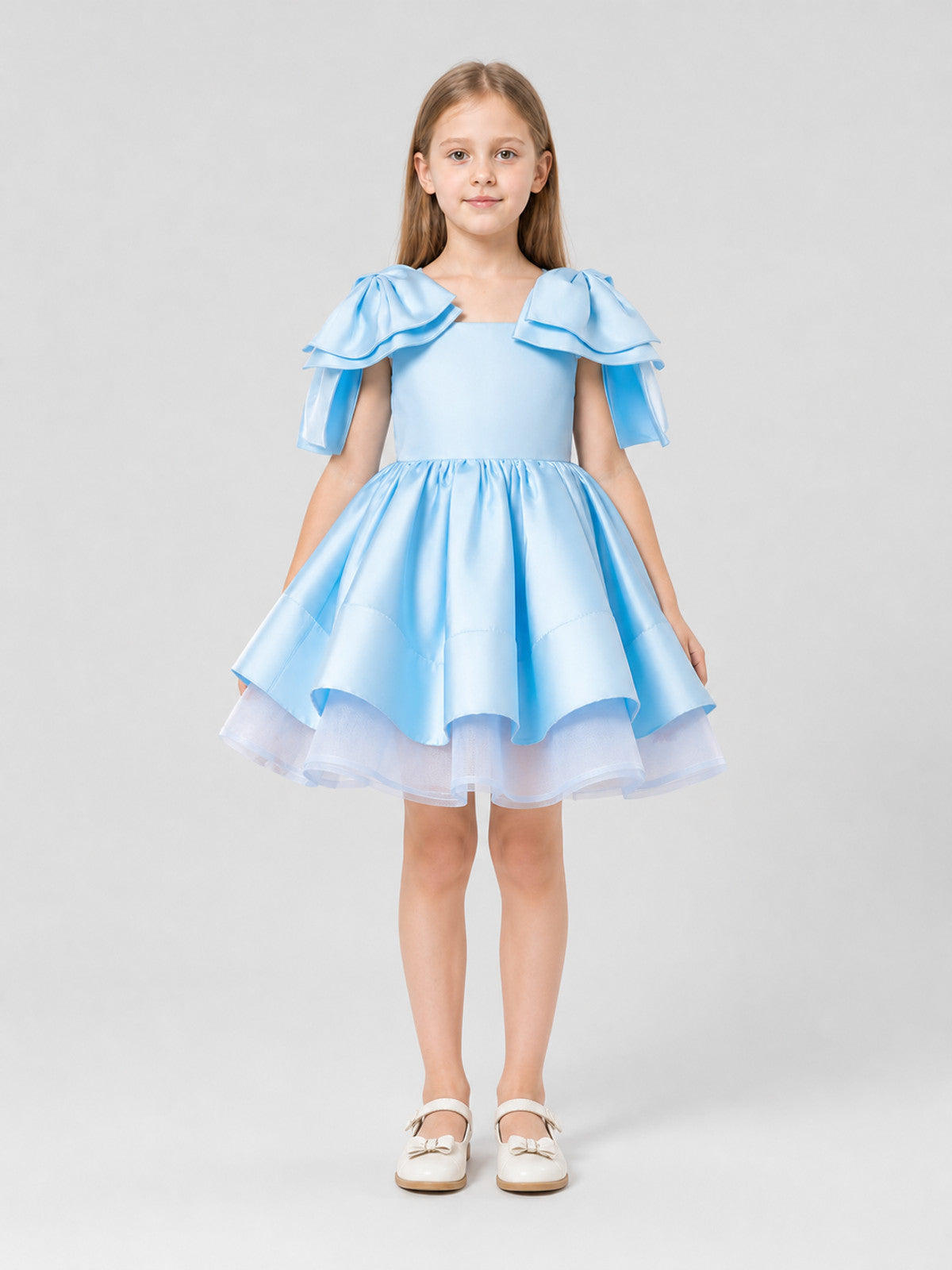 Dressy Full-Skirt Performance Dress with Bow