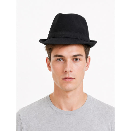 Carnival Fedora Hat with Ribbon and Wide Brim front view