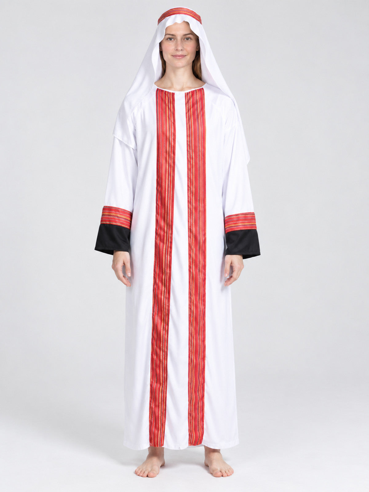 Arabian Sheikh Carnival Costume, White with Red