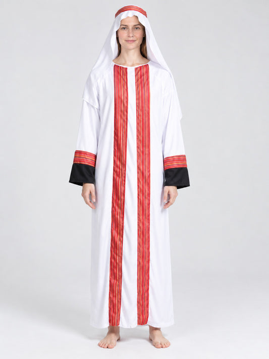 Arabian Sheikh Carnival Costume, White with Red