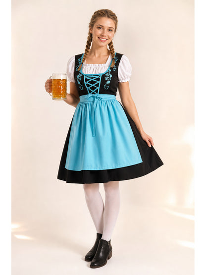 Bavarian Oktoberfest Costume — Dress with Apron on-model view