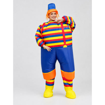 Inflatable clown costume for parties and performances on-model view