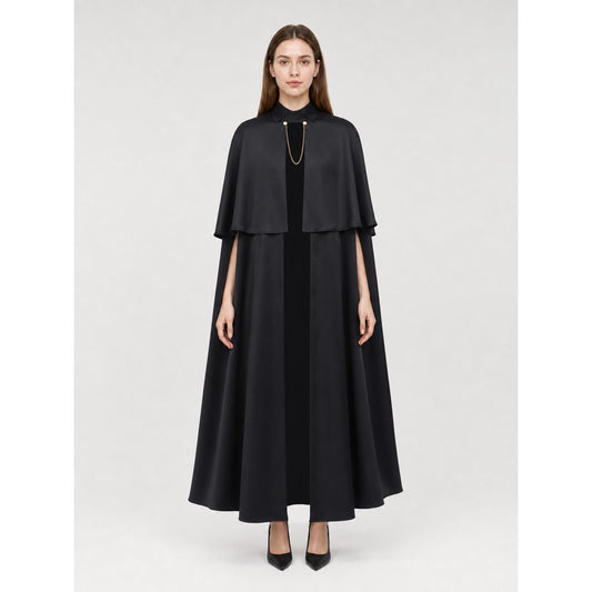 Black Gothic Cape with Chain for Cosplay