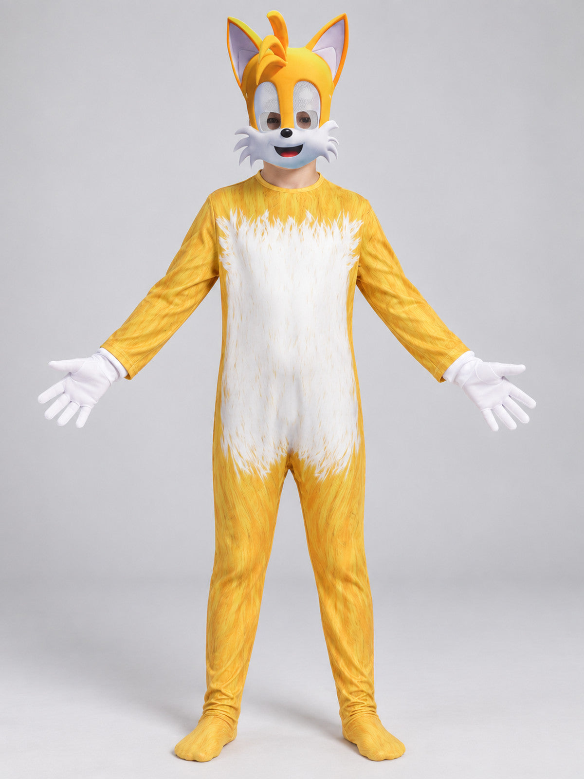 Yellow Carnival Cosplay Costume with Mask and Gloves