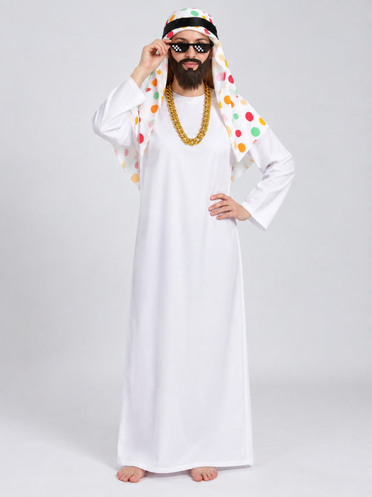 Arab Sheikh Carnival Costume: Robe, Headscarf, Beard