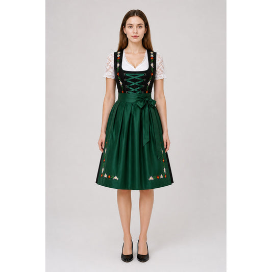 Dress with Corset Lacing and Lace Sleeves main product view