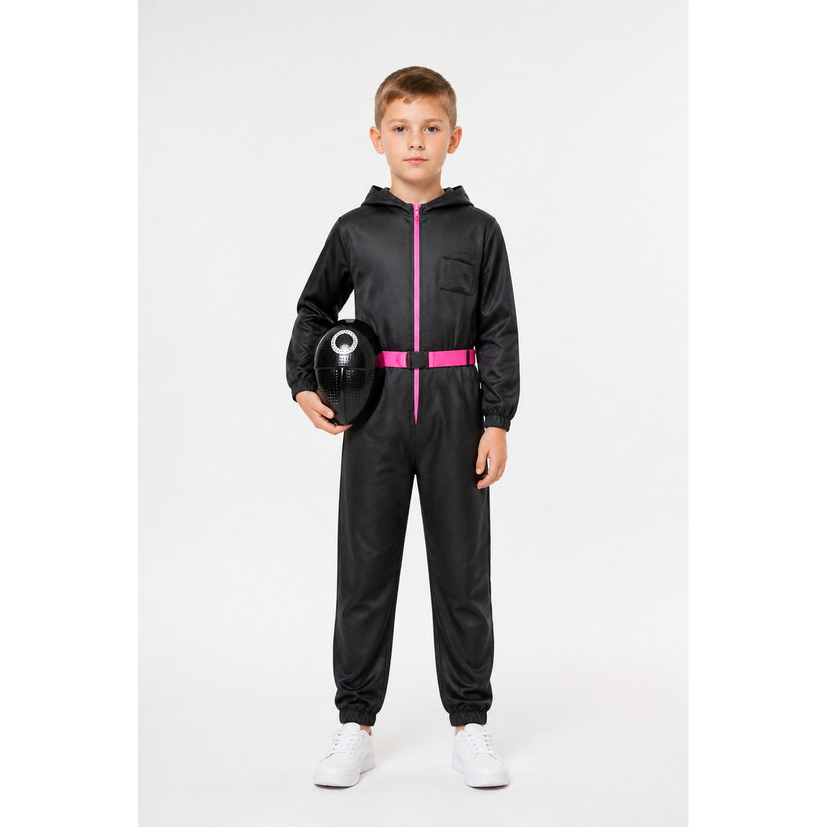 Children's Black Jumpsuit with Mask for Cosplay and Halloween main product view