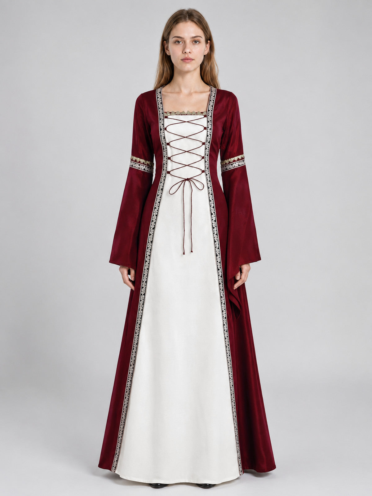 Medieval Maxi Dress with White Insert on-model view