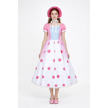 Cosplay Dress with Full Skirt and Polka-Dot Hat main product view