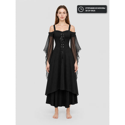 Gothic Lace-Up Strappy Dress