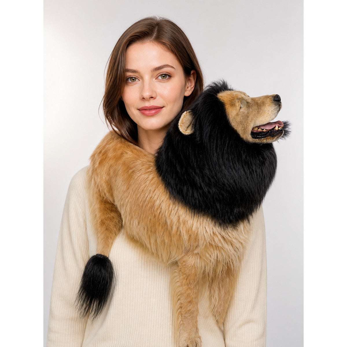 Halloween Lion Costume Headpiece with Black Mane main product view