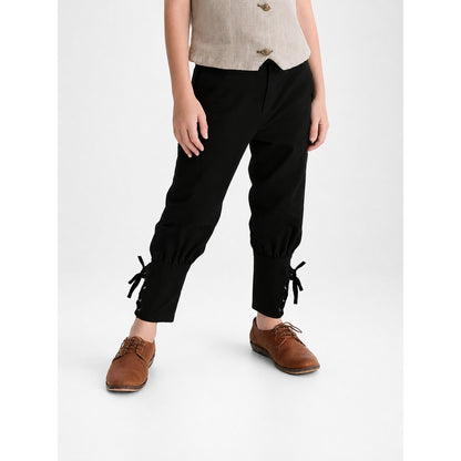 Kids' Black Slim-Fit Jogger Pants