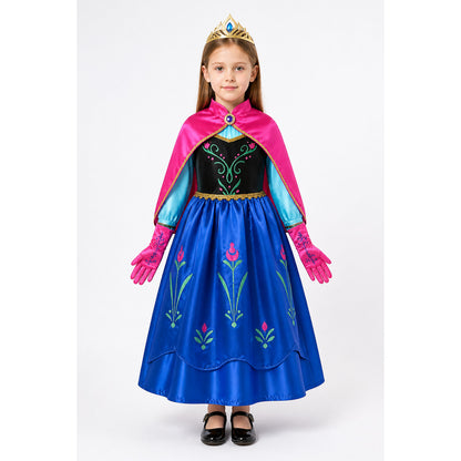 Princess Anna Costume with Cape and Crown main product view