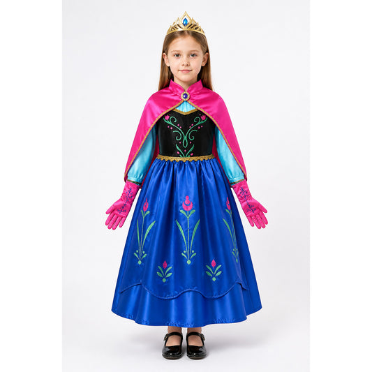 Princess Anna Costume with Cape and Crown main product view