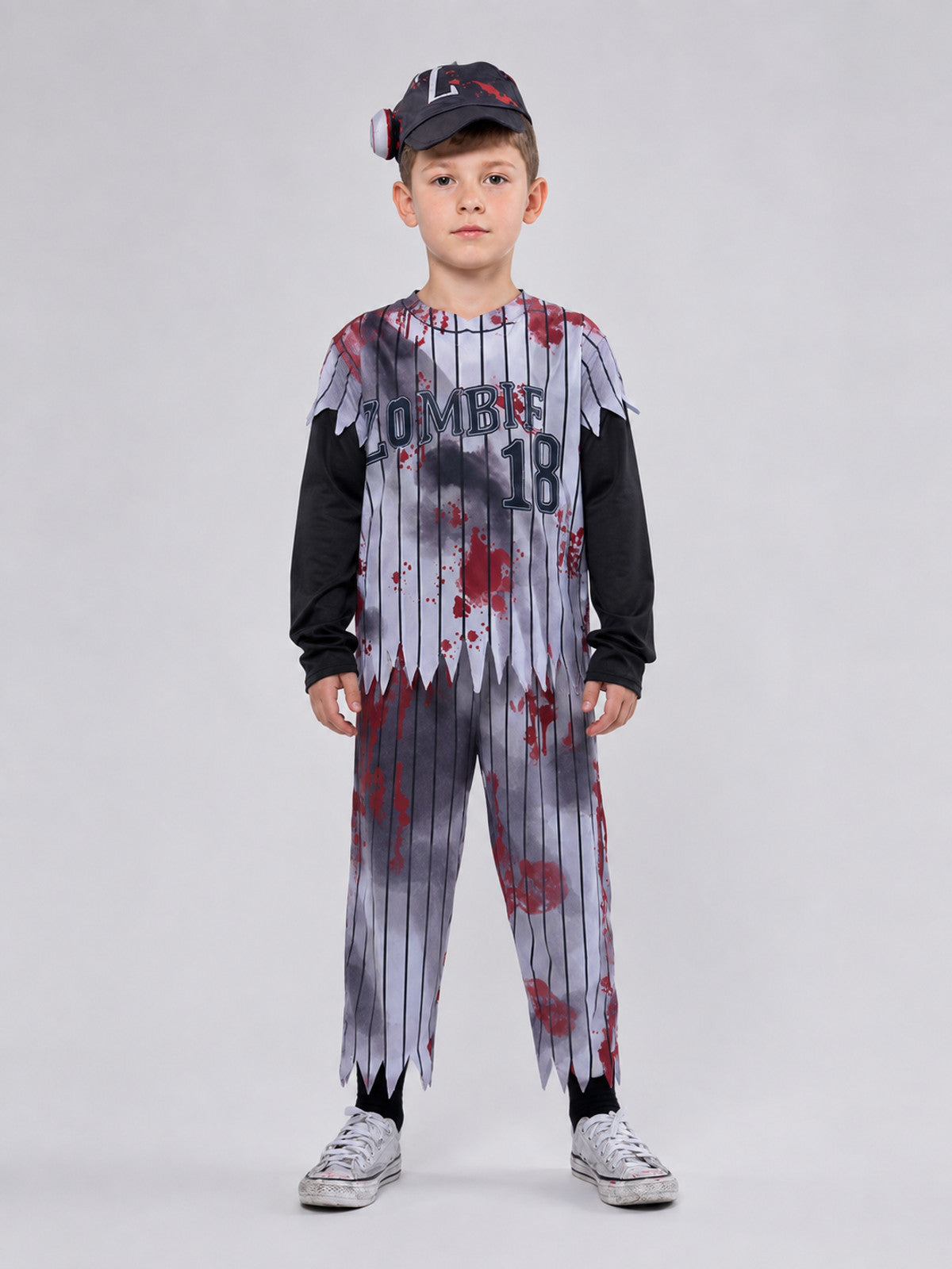 Children’s Zombie Athlete Halloween Costume on-model view