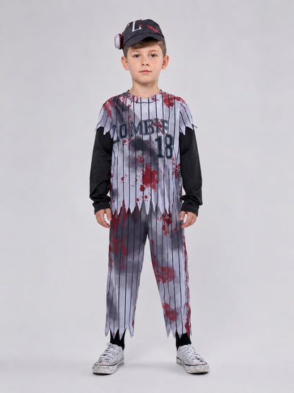 Children’s Zombie Athlete Halloween Costume on-model view