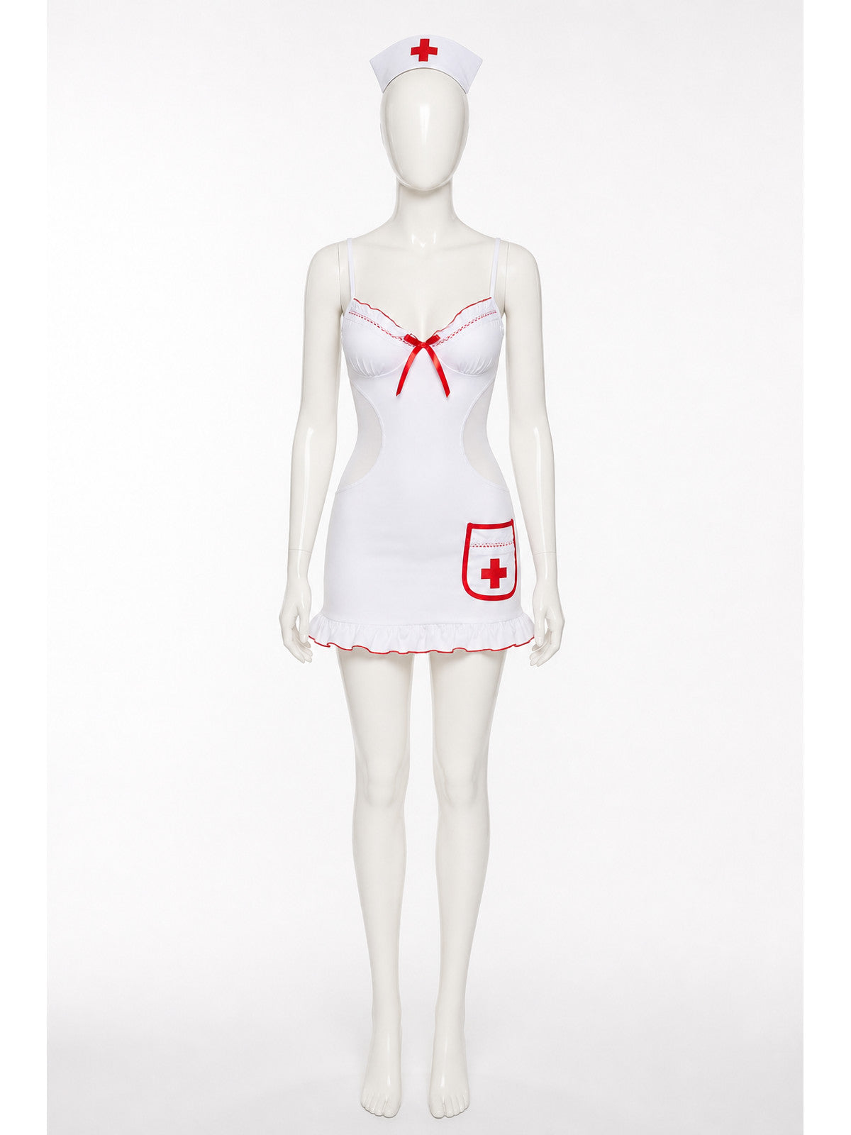 White Medical Costume with Red Trim main product view