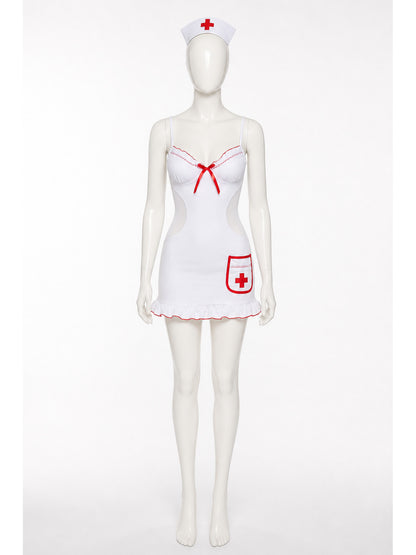 White Medical Costume with Red Trim main product view