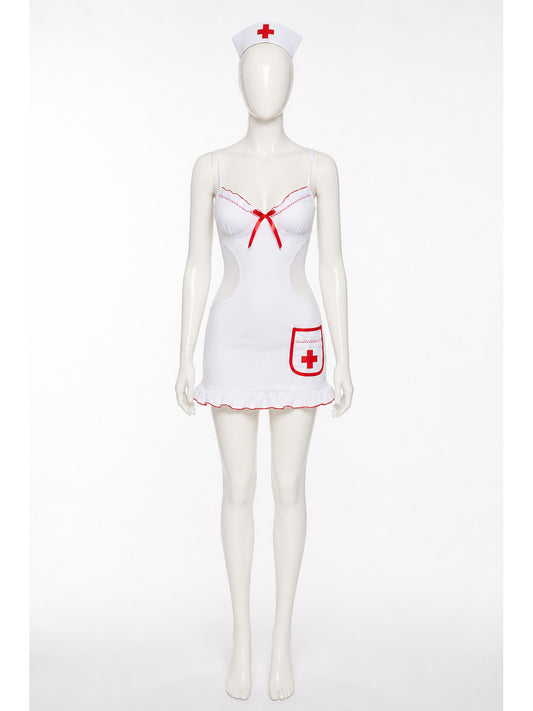 White Medical Costume with Red Trim main product view