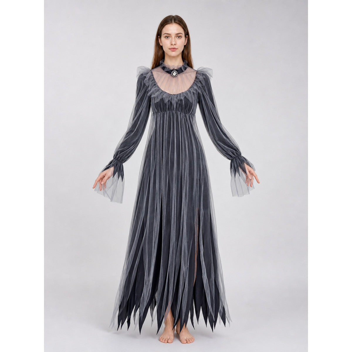 Gothic Maxi Dress for Halloween and Cosplay