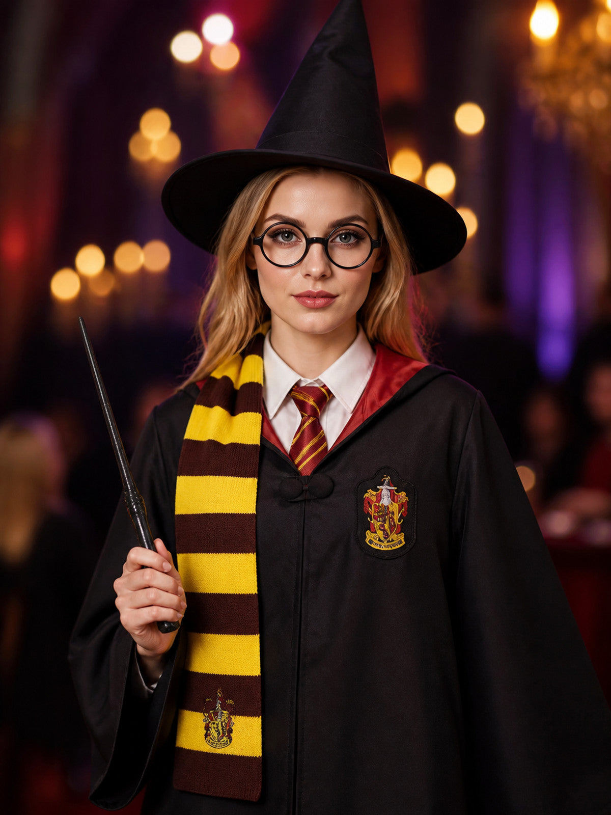 Gryffindor-Style Robe with Harry Potter Wand