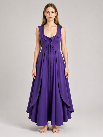 Purple Stage Dress with Lacing on-model view