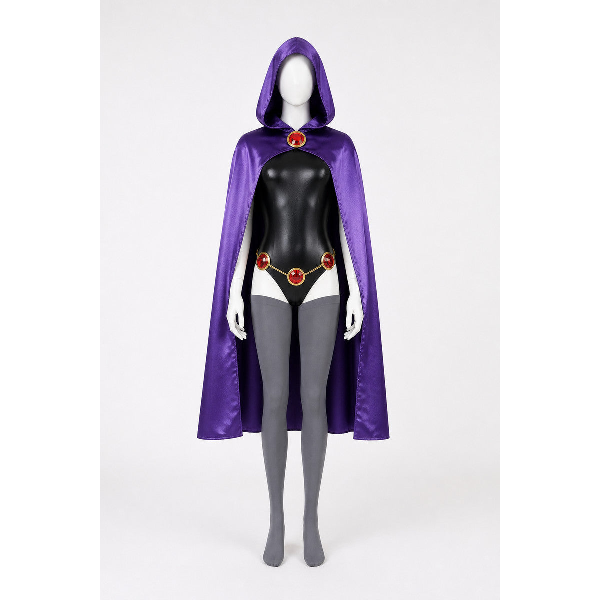 Raven Costume with Purple Cape and Jumpsuit main product view