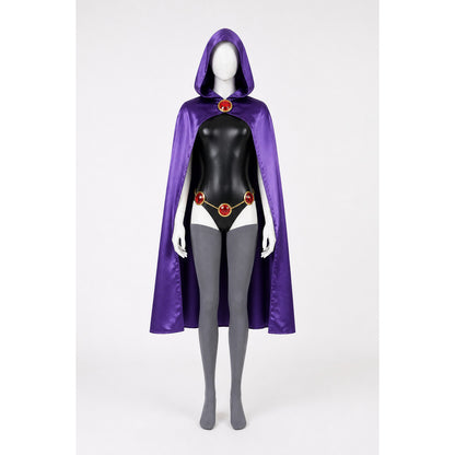 Raven Costume with Purple Cape and Jumpsuit main product view