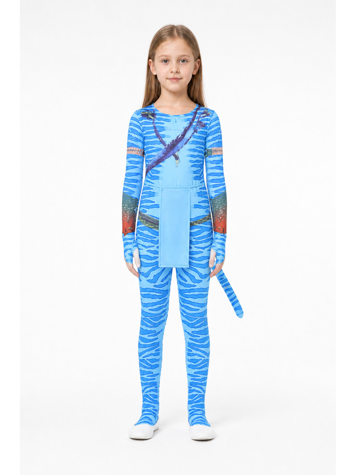 Avatar Costume with Tail, Blue and Orange, for Children and Adults main product view