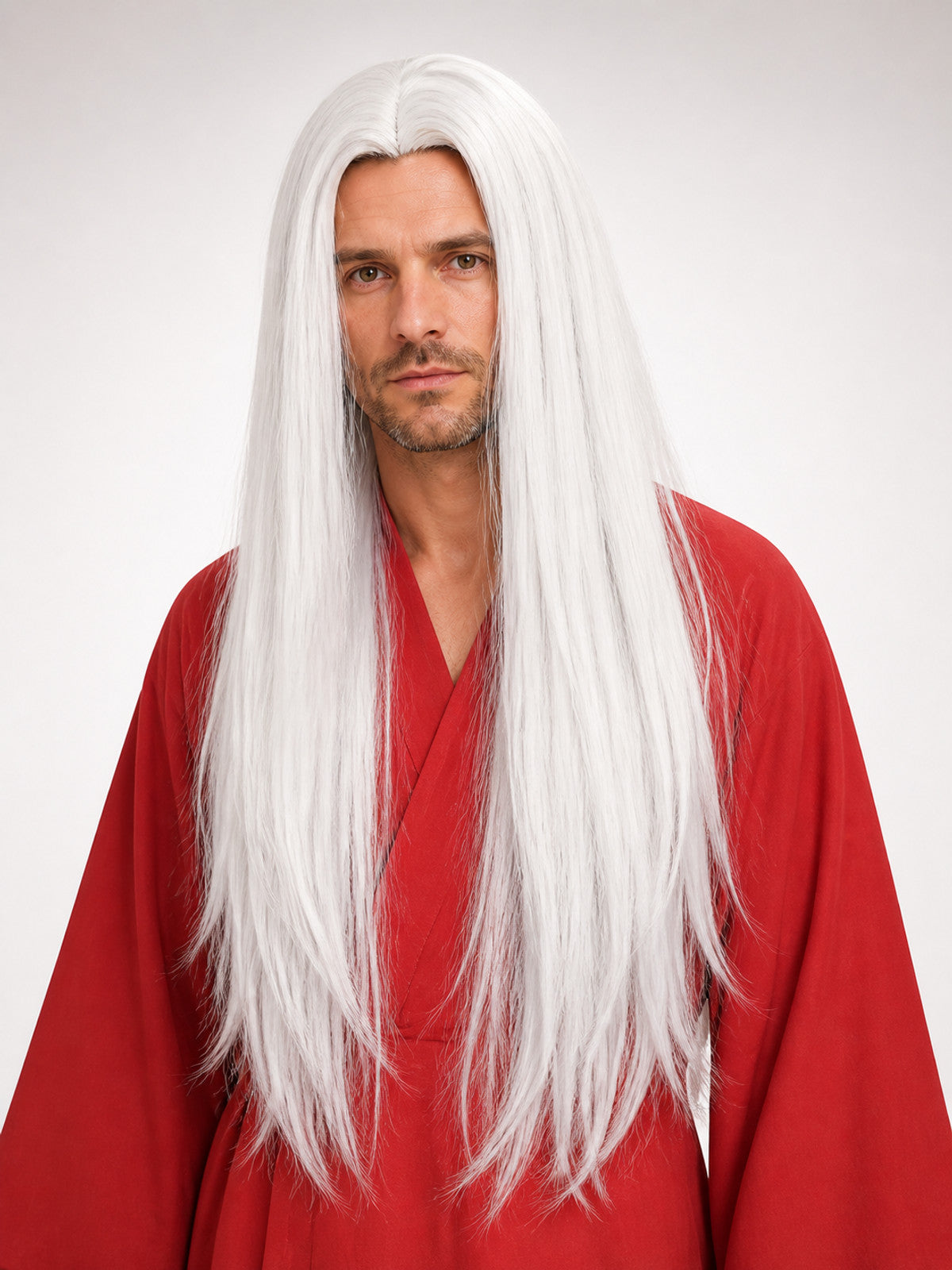 Long Straight White Wig, 75 cm, for Cosplay and Halloween main product view