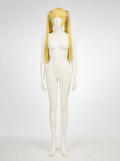 Long Blonde Wig with Bangs and Two Ponytails for Halloween main product view