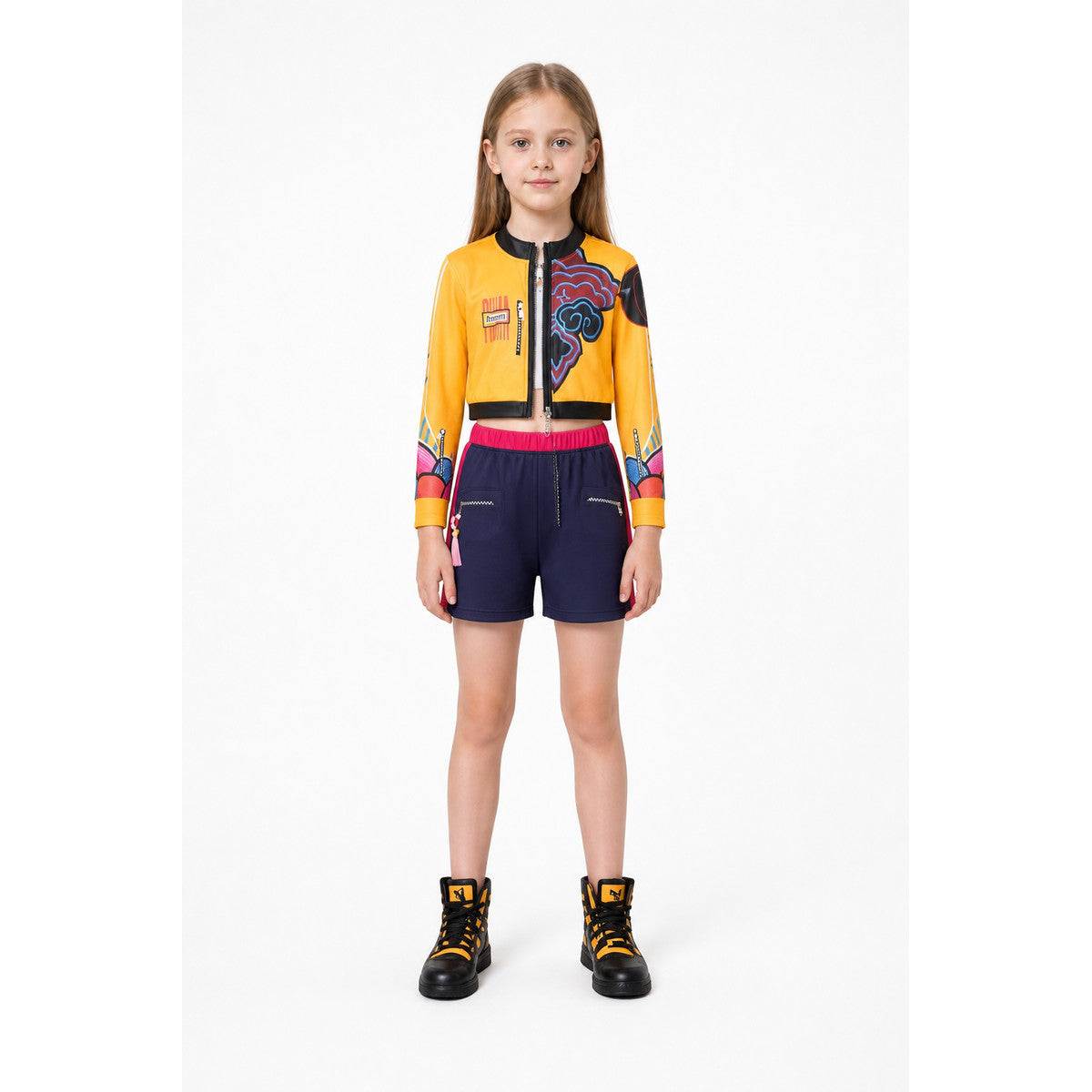 Orange Cosplay Costume with Jacket and Shorts main product view