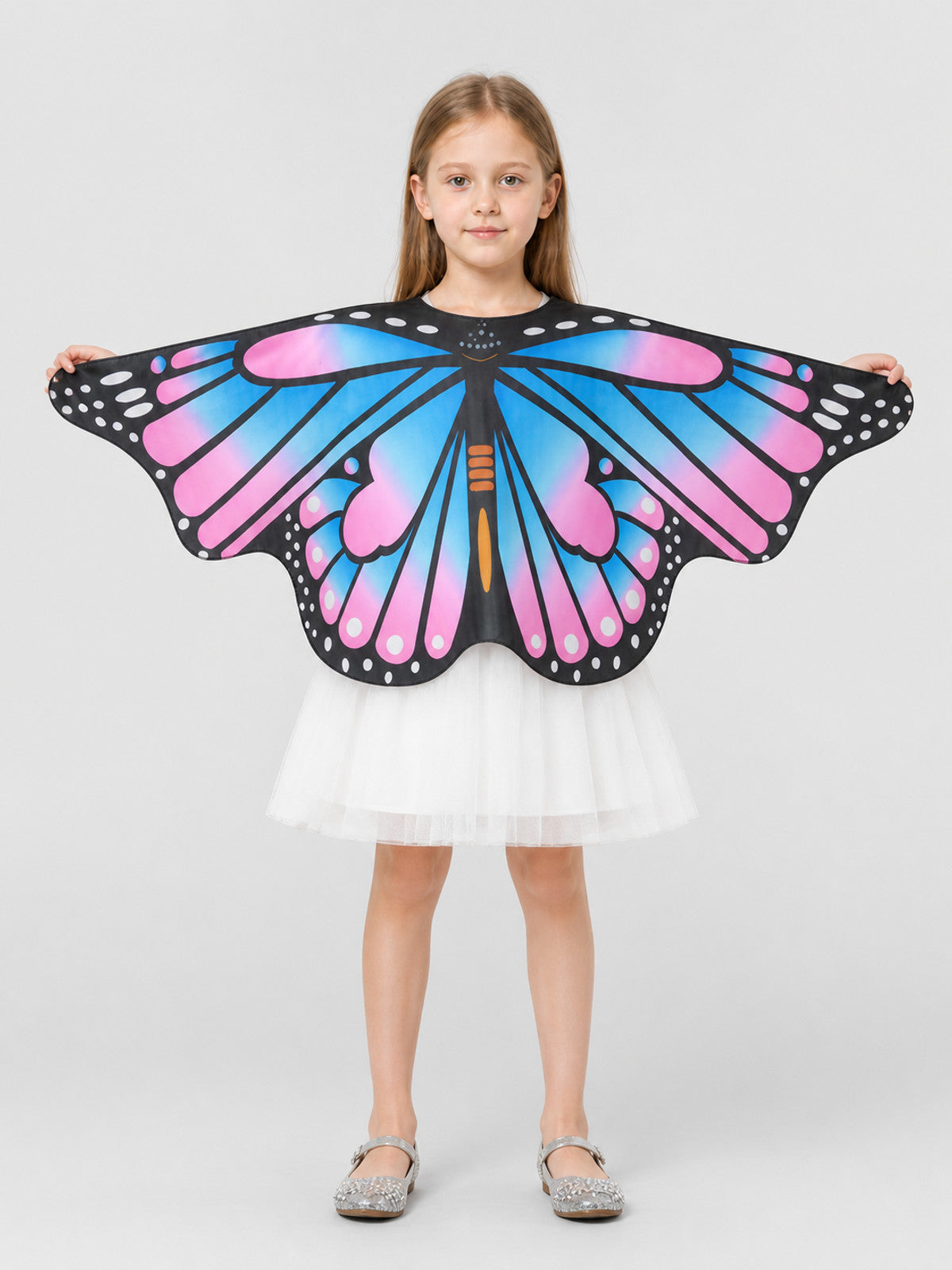 Printed Butterfly Cape for Children for Halloween on-model view