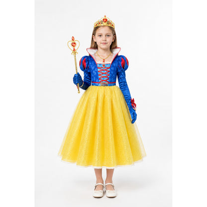 Snow White Princess Costume with Crown and Staff main product view